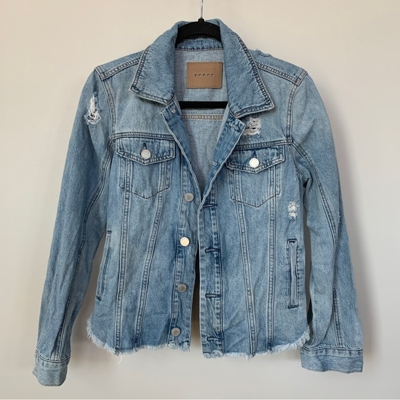 Blank NYC Distressed Jean Jacket Size S - Picture 1 of 11